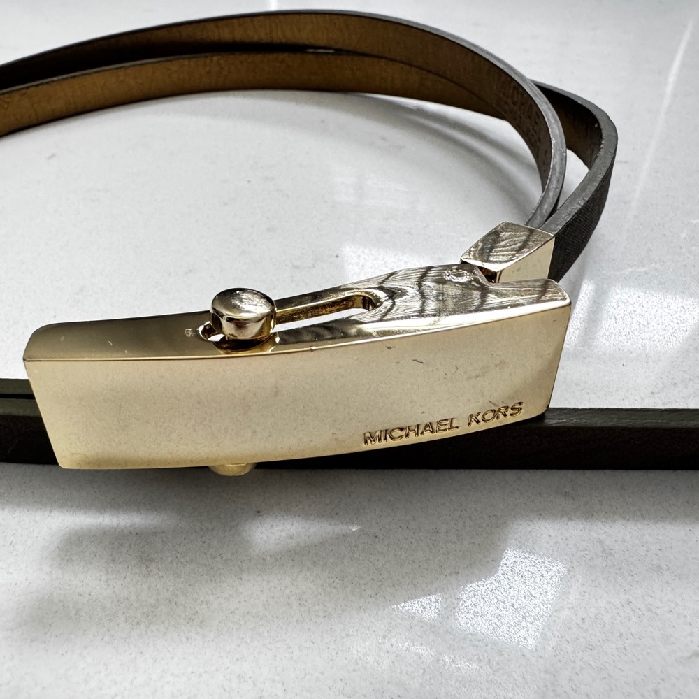 Michael Kors Women Belt with Gold Buckle
